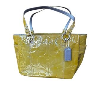 Coach Patent Leather Greenish Bag
